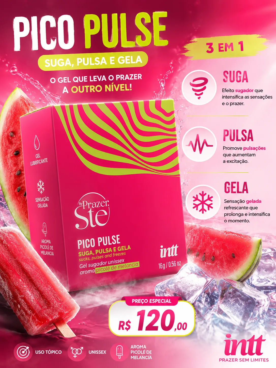 Pico pulse picolé de melancia