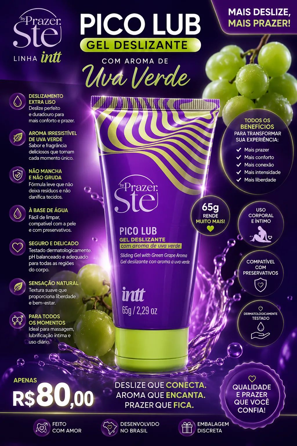 Pico lub gel deslizante uva verde