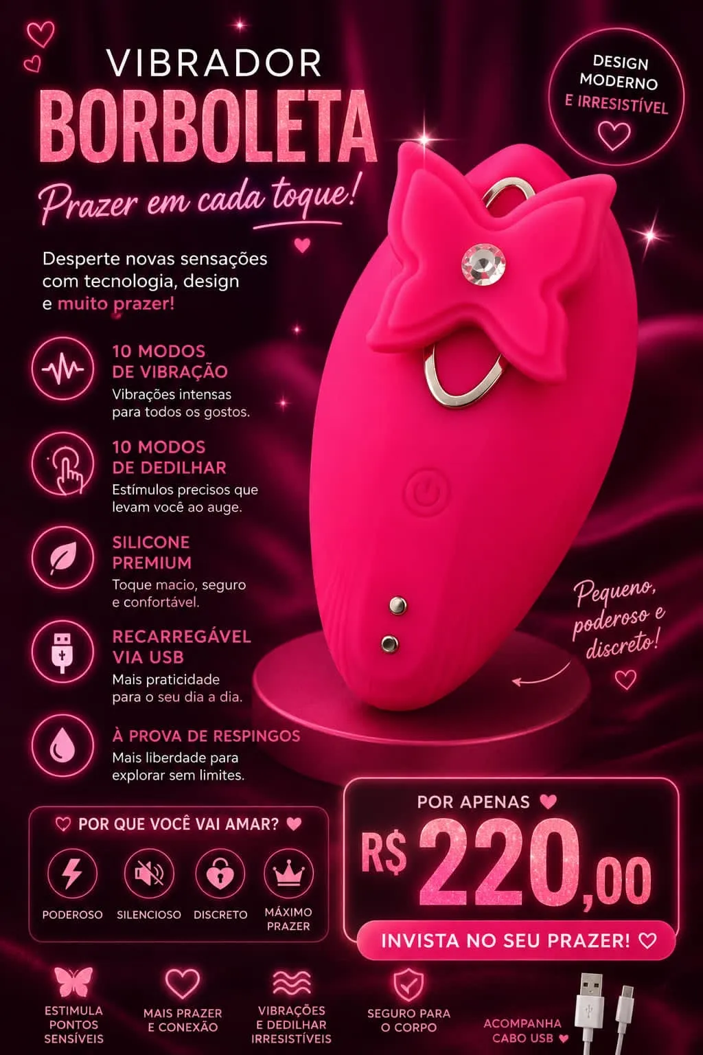 Vibrador borboleta 🦋