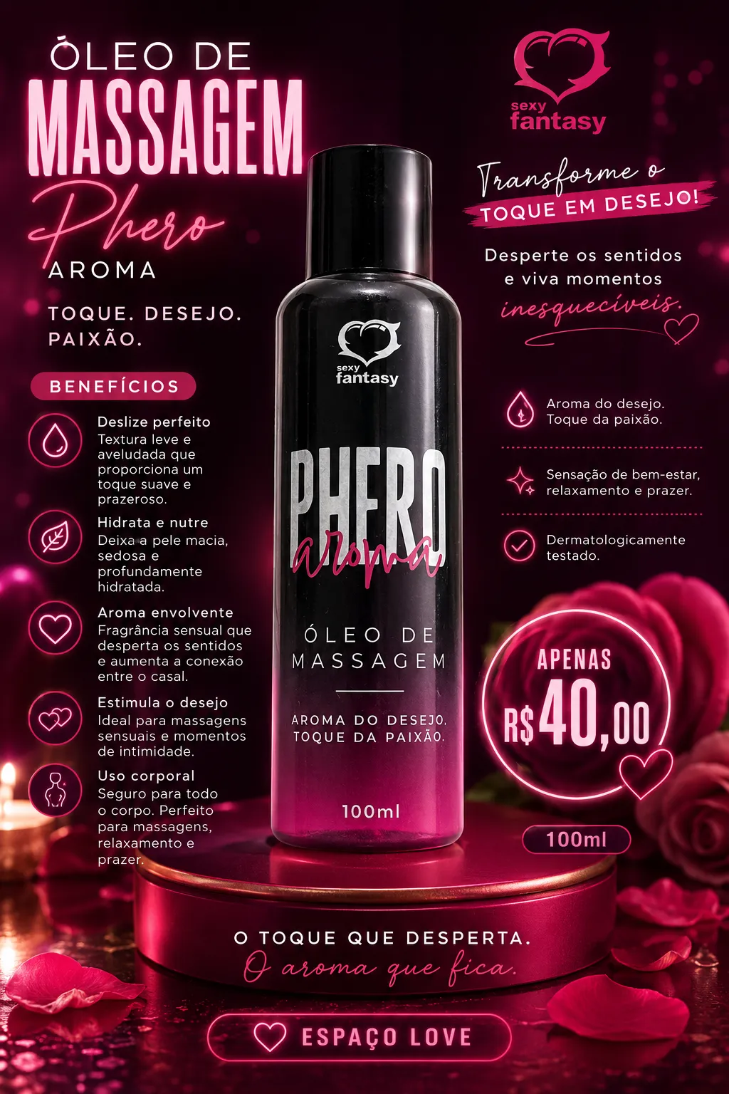 Óleo corporal phero aroma