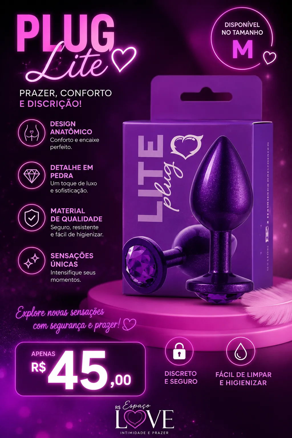 Plug M roxo