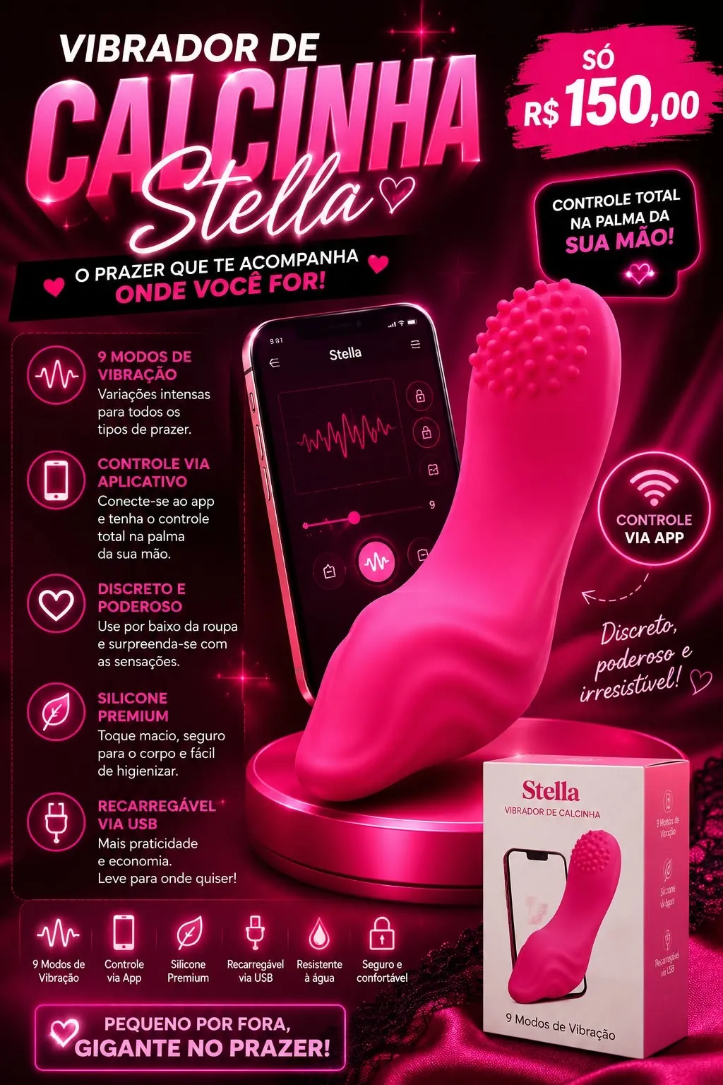 Vibrador de calcinha Stella