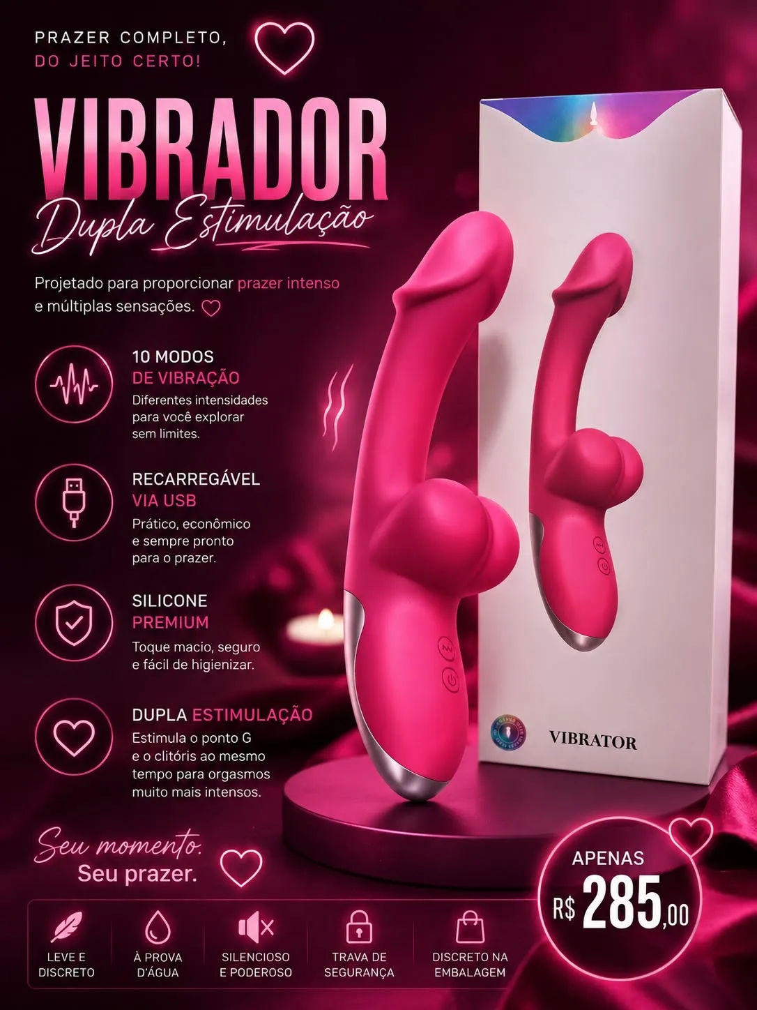Vibrador dupla estimulação