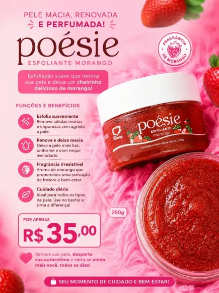 Esfoliante poesie • morango 🍓