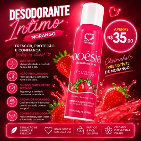 Desodorante íntimo morango - Poésie