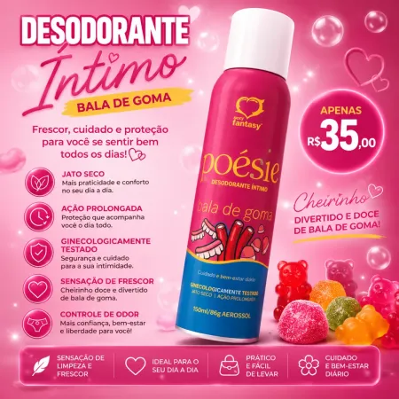 Desodorante íntimo bala de goma - poésie